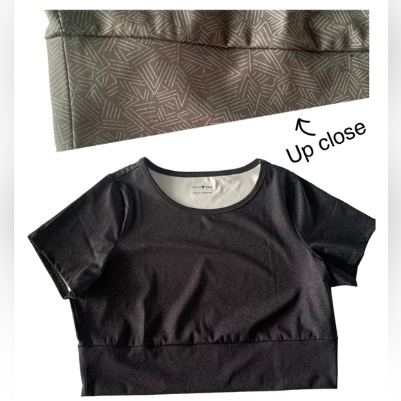 Printed Short-Sleeve Crop Top - Active Zone - Picture 4 of 7
